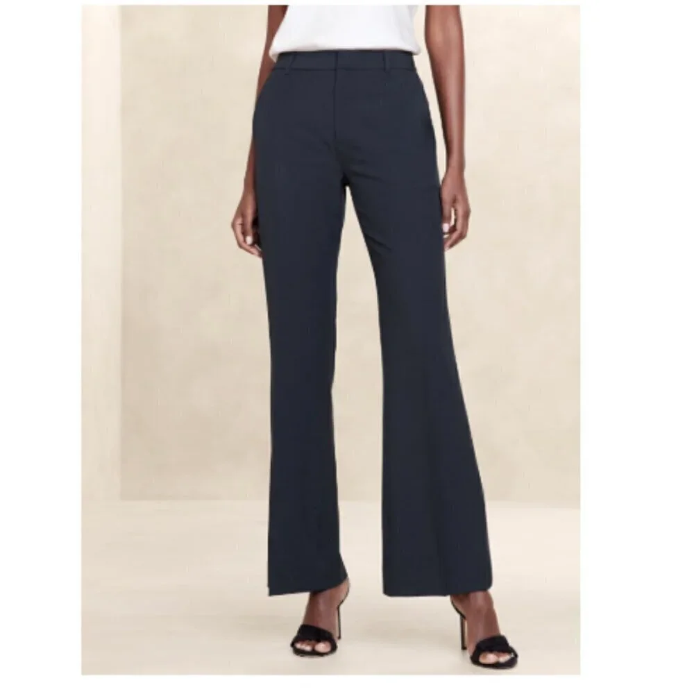 Banana Republic Black Stretch SCULPTED BOOTCUT Pants Size 4 TALL #812666 RT$100